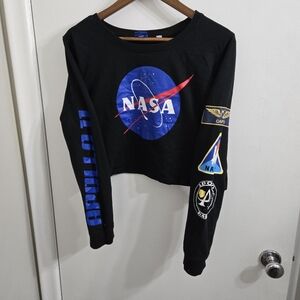 34) NASA Black Crop Top